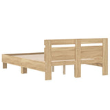 Bed Frame Sonoma oak Engineered wood, Plywood Double Bed Frame 3207443