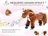Rocking Horse Kids Ride on Walking Horse Animal Pony Wheeled Riding Plush Toy w/Sound for 2 Years T3398P422157