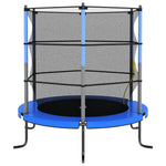 ZNTS Trampoline with Safety Net Round 140x160 cm Blue 92954