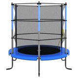 ZNTS Trampoline with Safety Net Round 140x160 cm Blue 92954