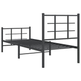 Metal Bed Frame without Mattress with Footboard Black 75x190cm 355569