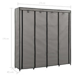 ZNTS Wardrobe with 4 Compartments Grey 175x45x170 cm 282448