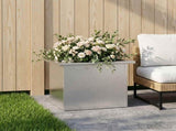 Garden Planter with LED Silver 30 x 40 x 30 cm Stainless Steel 8008078