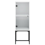 Side Cabinet with Glass Doors White 35x37x100 cm 836553