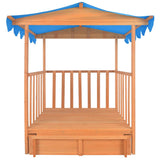 Kids Playhouse with Sandbox Fir Wood Blue UV50 91795