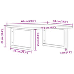 Basin Shelf Wall Mounted Steel and Solid Wood Acacia 3302881