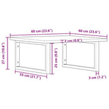 Basin Shelf Wall Mounted Steel and Solid Wood Acacia 3302873