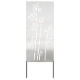 Garden Privacy Screen Floral Silver 50 x 140 cm Stainless steel 876298