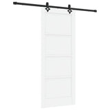Sliding Door White and Black 83 x 202 cm Solid Pine Wood 3333533