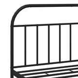 Bed Frame Black Powder-Coated Steel 160 x 200 cm Bed Frame 353656