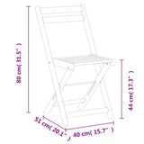 Folding Bistro Chairs 8 pcs Solid Wood Acacia 3216307
