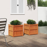 Garden Planters 2 pcs Wax Brown Solid Wood Pine 837429