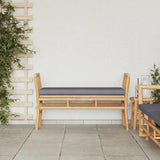 Garden Bench with Cushion Brown 110 x 38 x 65cm Bamboo 4108078