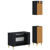 3 Piece Bathroom Cabinet Set ARNHEM Black Engineered Wood 3417766