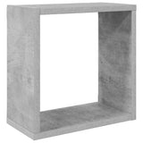 807012 Wall Cube Shelves 6 pcs Concrete Grey 30x15x30 cm