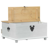 Storage box with Drawer White 90 x78 x 45 cm Solid Pine Wood 42024938