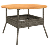 Garden Table with Acacia Wood Top Grey 110x71 cm Poly Rattan 368626