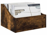 LP Record Box 2 pcs Smoked Oak 37 x 33 x 32 cm Engineered Wood 8012771