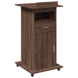 Lectern with Wheels & Drawer Brown Oak 55x55x107 cm Engineered Wood 848030