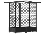 Raised Bed with Trellis and Roof Black 124 x 40 x 126 cm PP 42032533