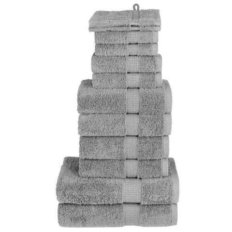 12 Piece Premium Towel Set SOLUND Grey 600 gsm 137577