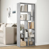 Room Divider Bookcase Concrete Grey 67x25x161.5 cm Engineered Wood 858078