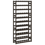 Wine Rack for 77 Bottles Black Solid Wood Pine 373405