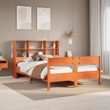 Bookcase Bed without Mattress Wax Brown 120x200cm Solid Wood Pine 3322992