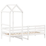 Day Bed with Roof without Mattress White 80x200 cm Solid Wood 3282201