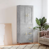Highboard Concrete Grey 69.5x34x180 cm Engineered Wood 3199797