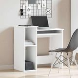 ZNTS Desk with Shelves White 84x40x78 cm Engineered Wood 860445