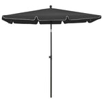 Garden Parasol with Pole 210x140 cm Anthracite 315545