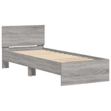Bed Frame without Mattress with Headboard Grey Sonoma 75x190 cm Small Single 838664