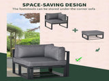 Garden Daybed, 6 Piece Outdoor Sectional Sofa Set, Aluminum Patio Conversation Furniture Set with T3398P314154