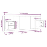 Bed Headboard with Cabinets Grey Sonoma Engineered Wood 3115714