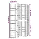 Room Divider 4 Panels Black Solid Wood Paulownia 358771