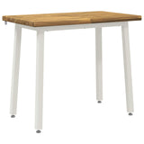 110 x 55 x 75 cm Solid Acacia Wood White Rectangular 937585