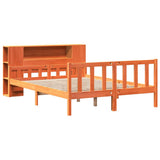 Bookcase Bed without Mattress Wax Brown 150x200 cm King Size Solid Wood 3322101