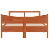 Bed Frame with Headboard Wax Brown 160x200 cm Solid Wood Pine 3306299