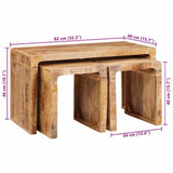 Nesting Table 3 pcs Brown Solid Mango Wood 4104561