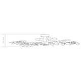 Ceiling Lamp with Acrylic Crystal Leaf Arms for 5 E14 Bulbs Purple 289240