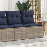 2 Piece Garden Sofa Set with Cushions Grey Poly Rattan Acacia 3325247