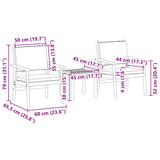 Garden Sofa Set with Cushion 3 pcs Brown Solid Acacia wood 4106577