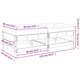 Garden Footstools with Cushions 2pcs Grey Solid Wood Pine 825585