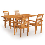 ZNTS 5 Piece Garden Dining Set Solid Teak Wood 3059597