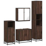 4 Piece Bathroom Furniture Set Brown Oak Engineered Wood 3301189