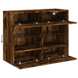 TV Wall Cabinet with LED Lights Smoked Oak 78,5x30x60,5 cm 837103
