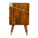 Gold Geometric Chestnut Bedside IN430