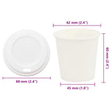 Paper Coffee Cups with Lids 1000 pcs 4oz 100ml 3325215