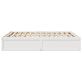 Bed Frame without Mattress White 200x200 cm Solid Wood Pine 3282364